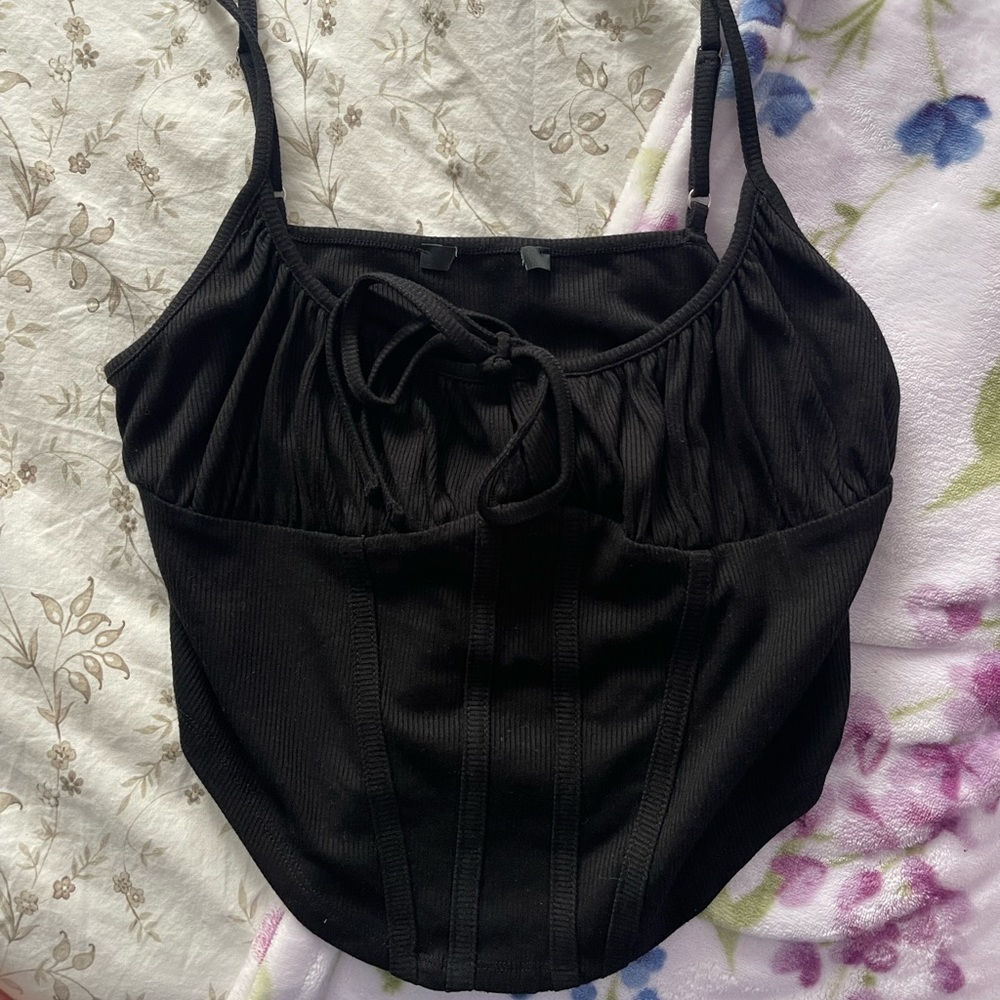 Black bustier top